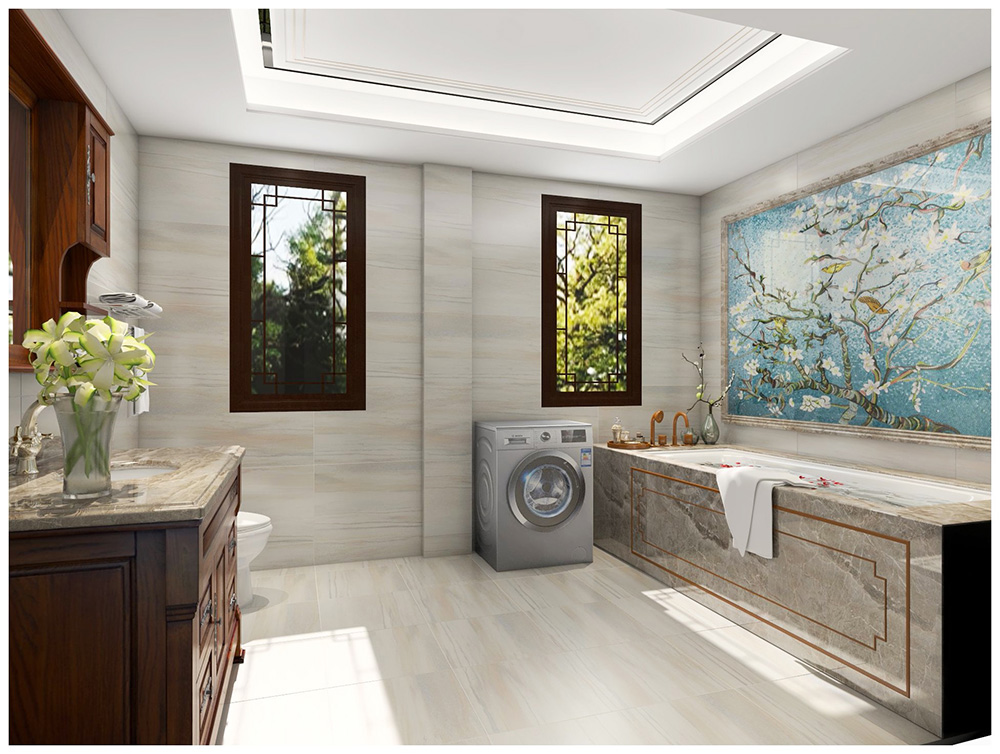 新中式风格别墅装修设计效果图-美的海岸花园别墅366平米-别墅卫生间装修设计 新中式风格别墅装修设计效果图-美的海岸花园别墅366平米-别墅卫生间装修设计