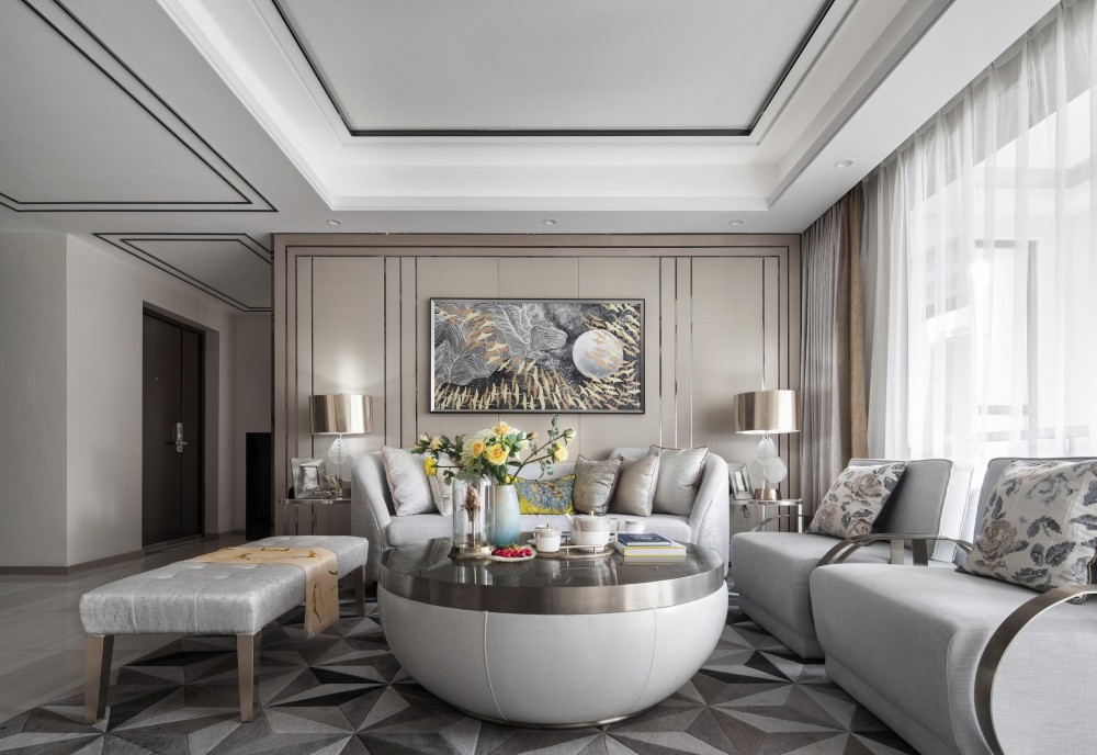 现代轻奢风格室内设计家装案例-客厅 现代轻奢风格室内设计家装案例-客厅