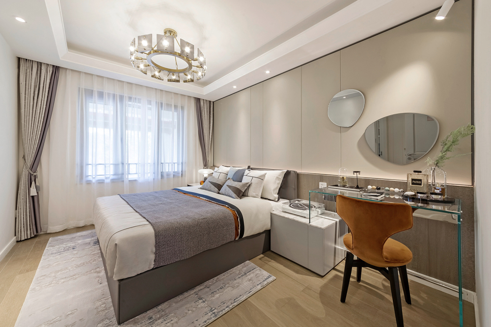 轻奢风格室内家装案例效果图-主卧 轻奢风格室内家装案例效果图-主卧