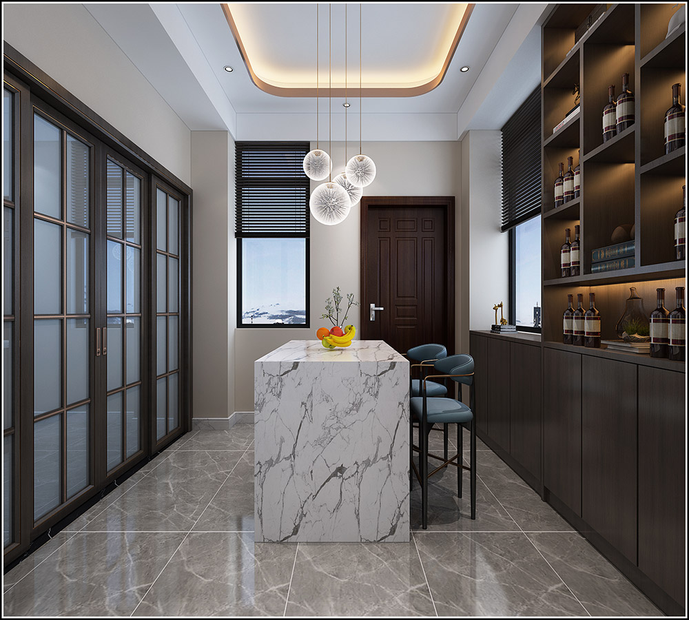 轻奢风格别墅装修效果图-格林天成别墅400平米-吧台 轻奢风格别墅装修效果图-格林天成别墅400平米-吧台