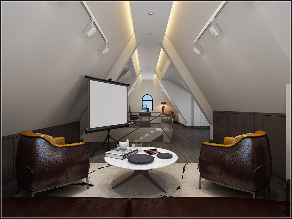 轻奢风格别墅装修效果图-格林天成别墅400平米-办公区 轻奢风格别墅装修效果图-格林天成别墅400平米-办公区