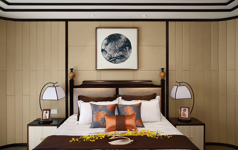 新中式风格别墅装修设计效果图-碧桂园海景苑别墅568平米-别墅装修设计次卧 新中式风格别墅装修设计效果图-碧桂园海景苑别墅568平米-别墅装修设计次卧