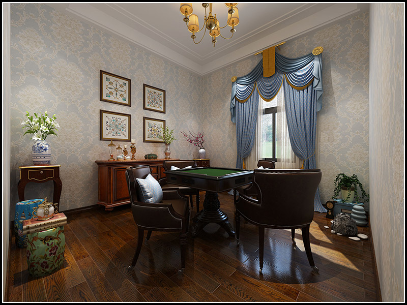欧式风格别墅装修设计效果图-南海湾别墅四层500平米-别墅装修设计娱乐室